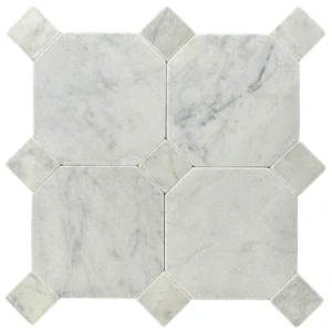 Carrara Square Tumbled Design Mosaic Tiles