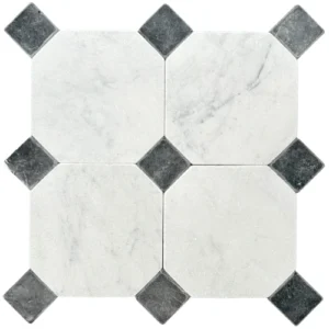 Nero Square Tumbled design mosaic