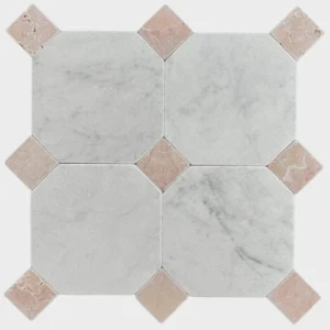 Rosso Square Tumbled Design Mosaic Tiles