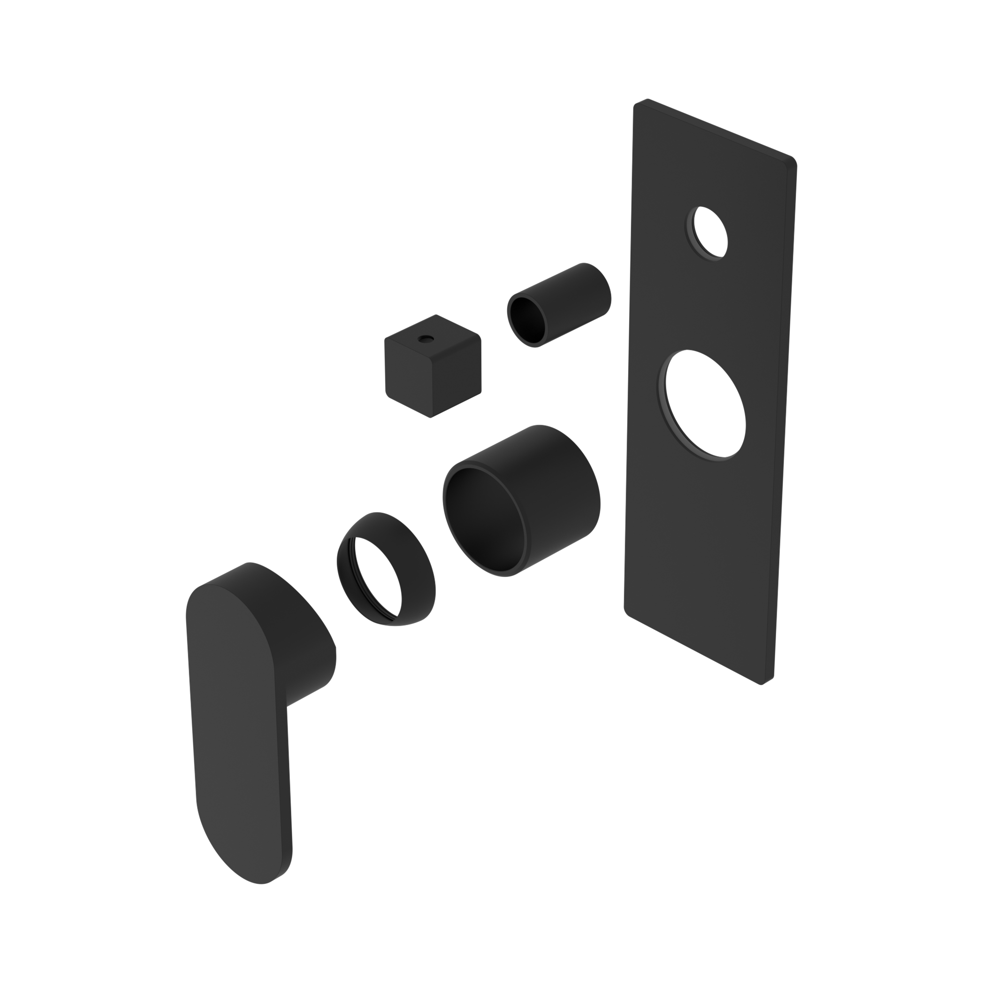 Ecco Shower Mixer With Diverter Trim Kits Only Matte Black - Image 1